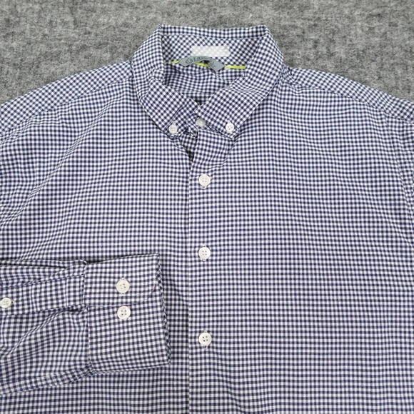 Tasc Performance Shirt Mens Large Blue Check Button Down Long Sleeve Officewear - Picture 1 of 11